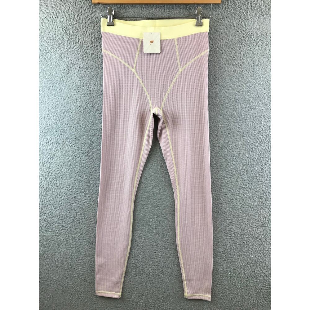 New Fabletics Women's S Short Waffle Leggings NWT $59.95 Muted Mauve/Butter